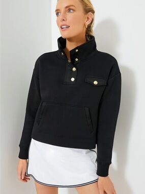 Tuckernuck Sport Black Snap Neck Bailey Pullover